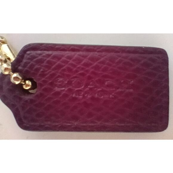 COACH Dark Brown/Hot Pink Signature Logo Zip Wristlet - Picture 5 of 6
